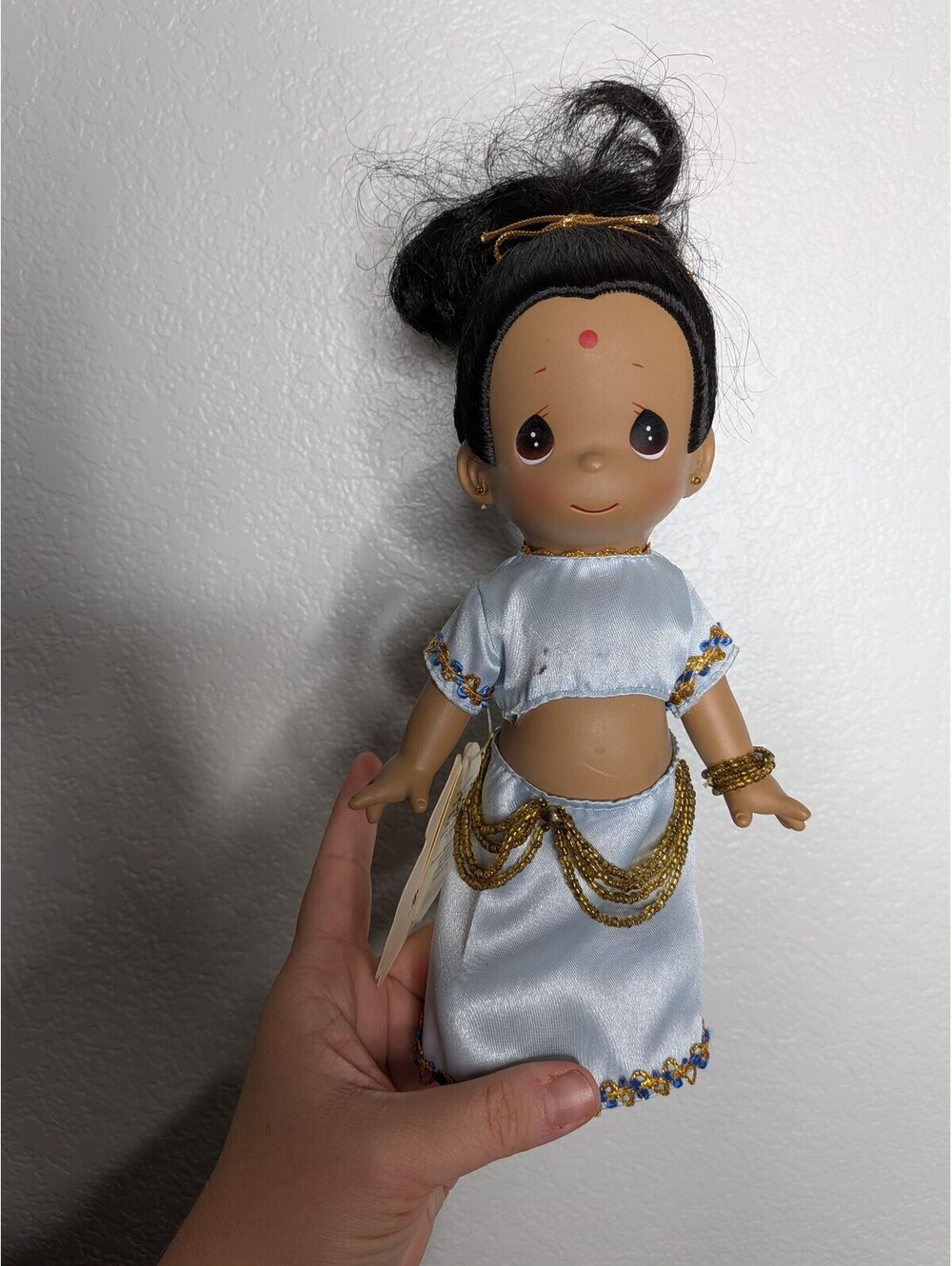 Vintage Precious Moments Children of the World Taya India Doll Blue Outfit NWT